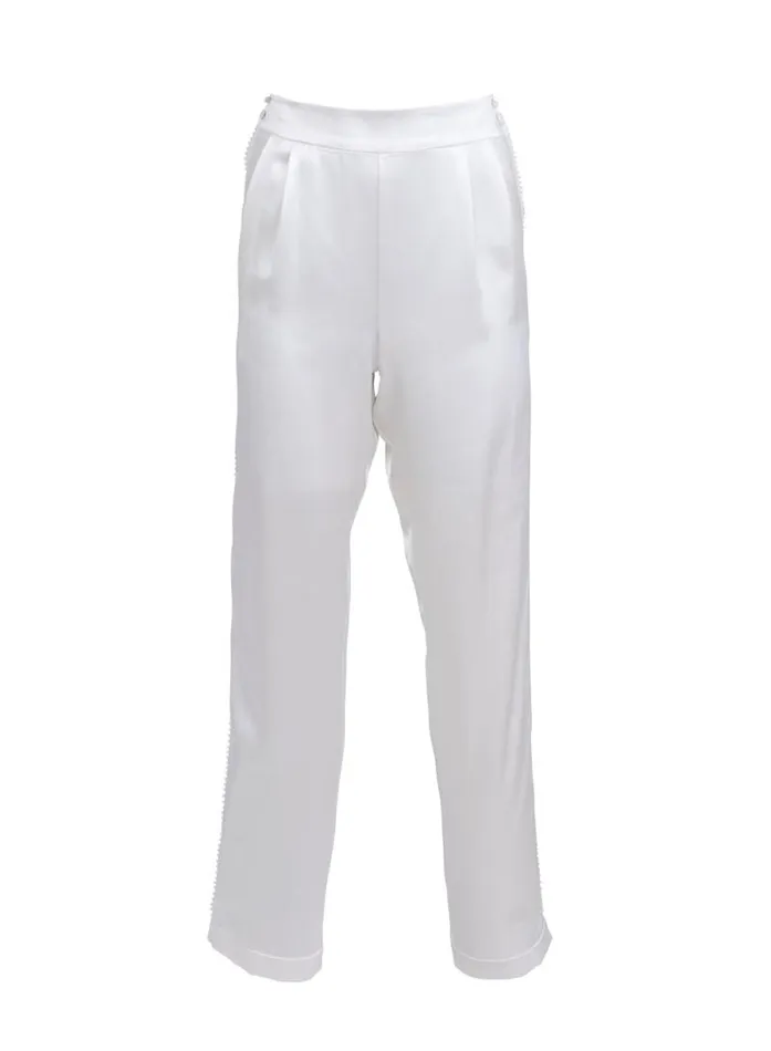 Fleur Du Mal Bottoms Pleated Tuxedo Pant Ivory 8211 Women Fleur Du Mal Bottoms Pleated Tuxedo Pant Ivory 8211 Women