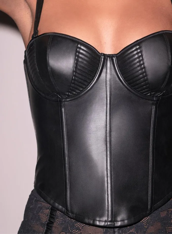 Fleur Du Mal Bustiers and Bra Tops Vegan Leather Bustier Top Black 8211 Women Fleur Du Mal Bustiers and Bra Tops Vegan Leather Bustier Top Black 8211 Women