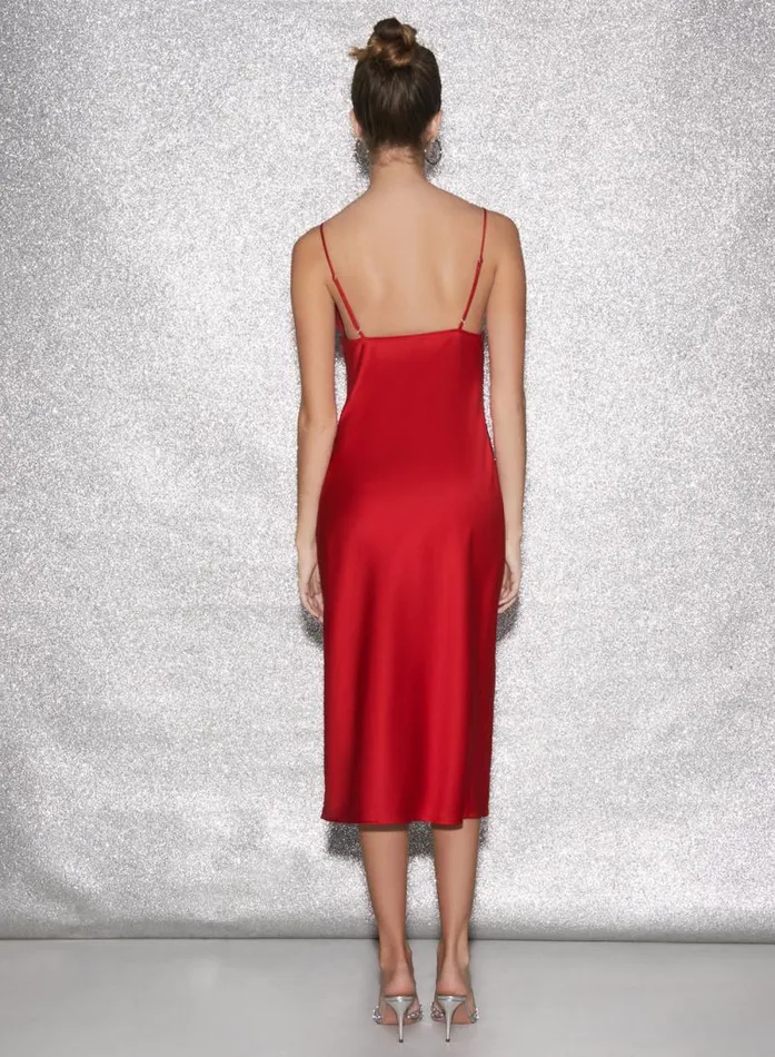 Fleur Du Mal Dresses Keyhole Slip Dress Rouge 8211 Women