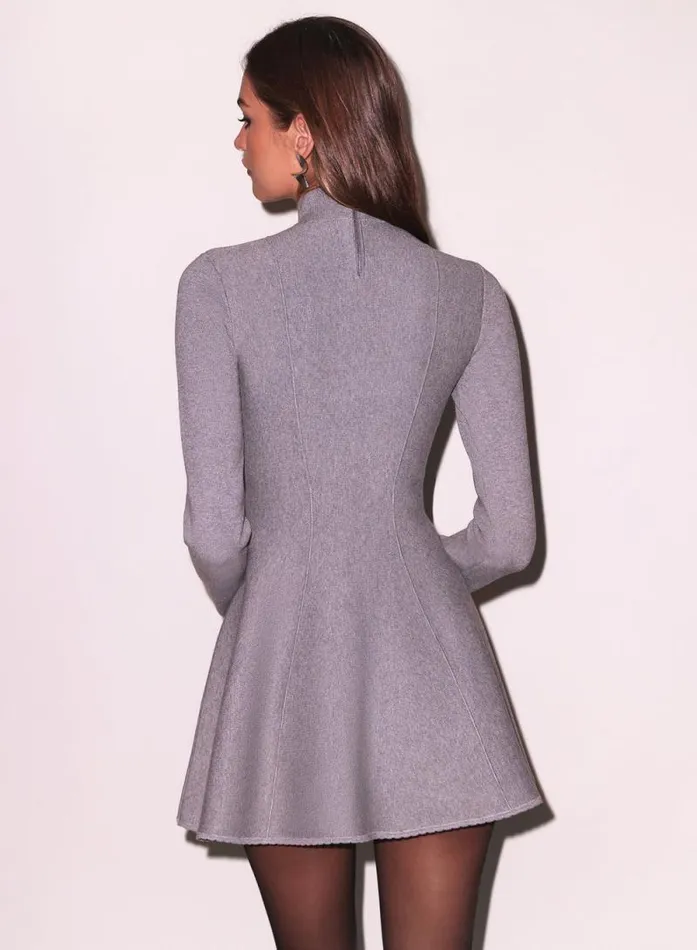 Fleur Du Mal Dresses Long Sleeve Flared Corset Dress Heather Grey 8211 Women Fleur Du Mal Dresses Long Sleeve Flared Corset Dress Heather Grey 8211 Women