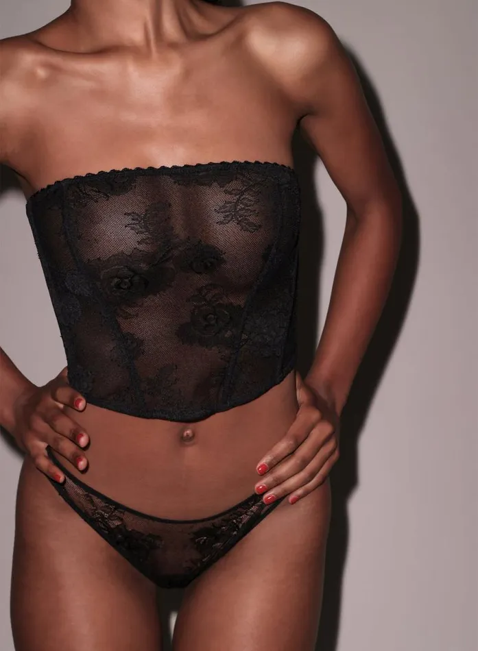 Fleur Du Mal Pleasure Bouquet Lace Cheeky Black 8211 Women Fleur Du Mal Pleasure Bouquet Lace Cheeky Black 8211 Women
