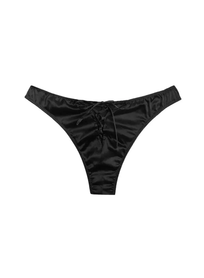 Fleur Du Mal Pleasure Laced Up Luxe Cheeky Black 8211 Women Fleur Du Mal Pleasure Laced Up Luxe Cheeky Black 8211 Women