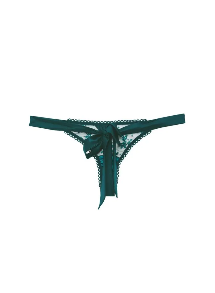 Fleur Du Mal Pleasure Untie Me Thong Crystal Teal 8211 Women Fleur Du Mal Pleasure Untie Me Thong Crystal Teal 8211 Women