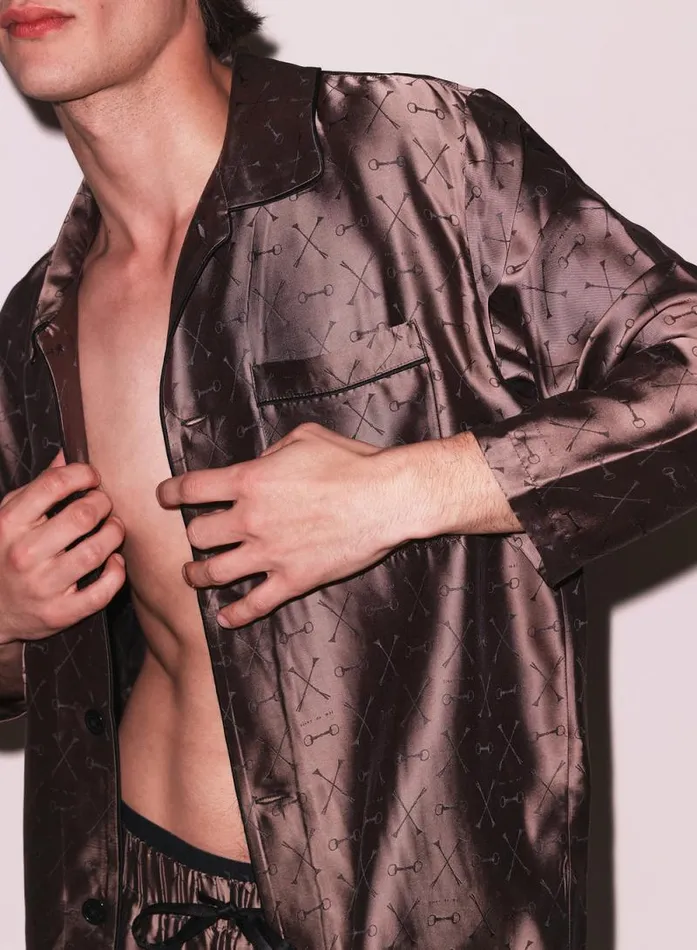 Fleur Du Mal Sleepwear Men039s Jacquard PJ Top Shroom 8211 Women