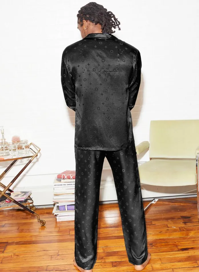 Fleur Du Mal Sleepwear Silk Jacquard PJ Top Black 8211 Women Fleur Du Mal Sleepwear Silk Jacquard PJ Top Black 8211 Women