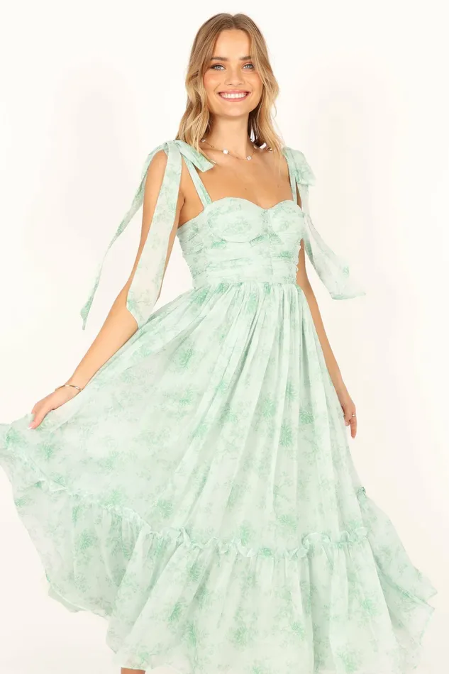 Floral Dresses Floret Midi Dress Sage Petal and Pup Women