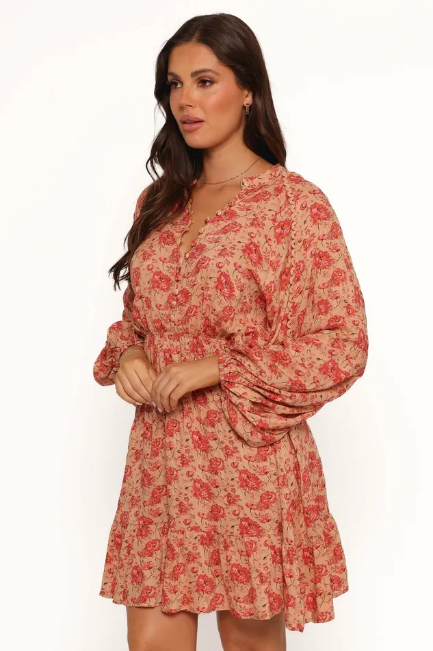 Floral Dresses Petal and Pup Women Marti Mini Dress Tan Floral