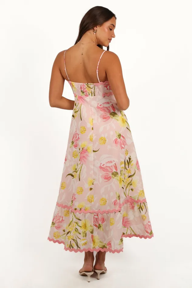 Floral Dresses Women Layla Maxi Dress Acacia Blossom Petal and Pup