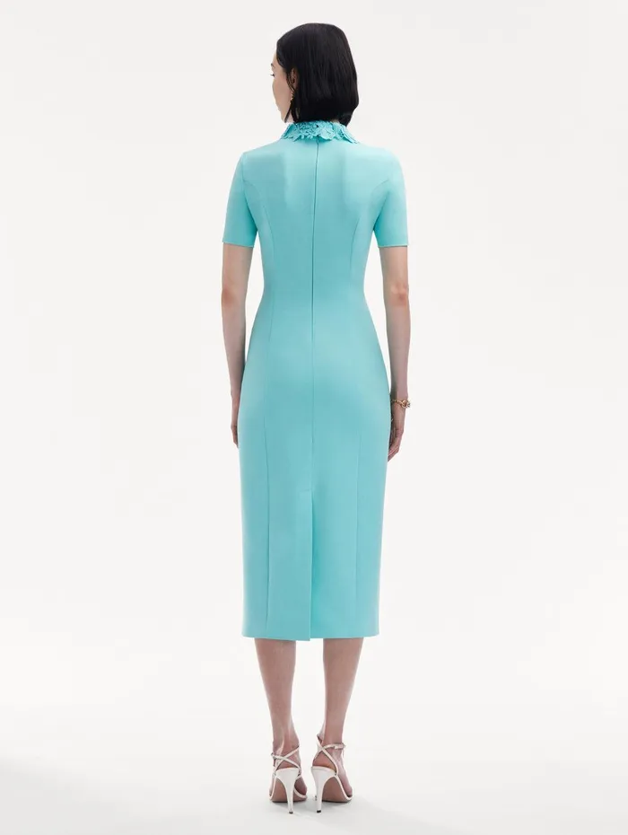 Floral Guipure Collar Midi Dress Soft Mint Women Oscar De La Renta Dresses Floral Guipure Collar Midi Dress Soft Mint Women Oscar De La Renta Dresses