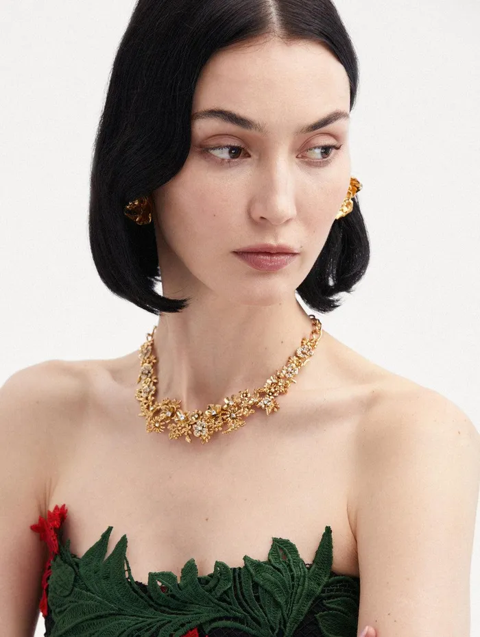 Flower Garden Necklace Gold Women Oscar De La Renta Necklaces Flower Garden Necklace Gold Women Oscar De La Renta Necklaces