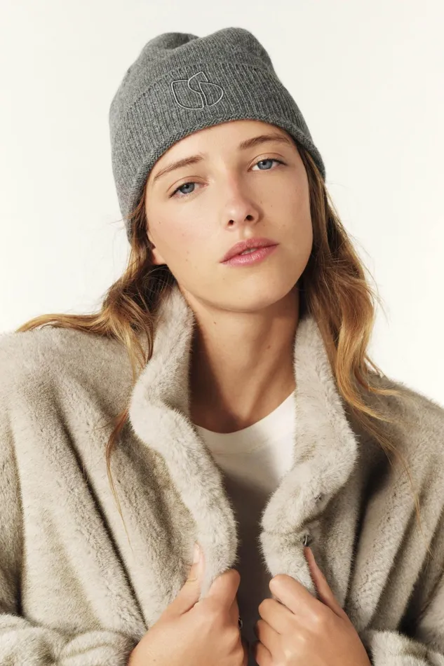 FoldedEdge Knit Cap Cobo Yellow Women Baandsh Scarves and Beanies