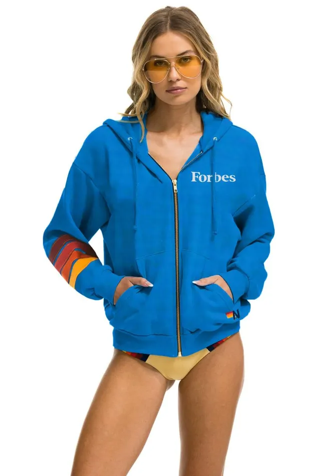Forbes 23 Relaxed Zip Hoodie 8211 Ocean WomenMen Aviator Nation Hoodies