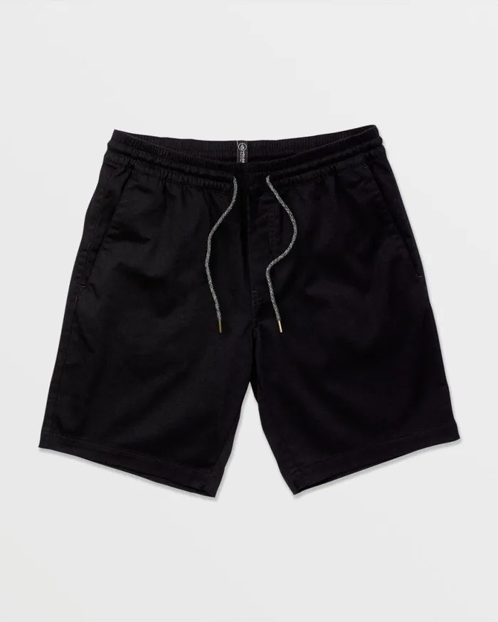 Frickin Elastic Waist Shorts 8211 Black Mens Volcom Shorts