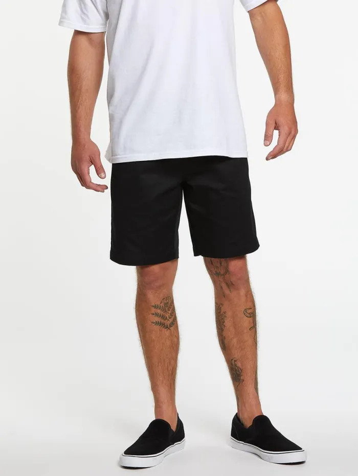Frickin Elastic Waist Shorts 8211 Black Mens Volcom Shorts