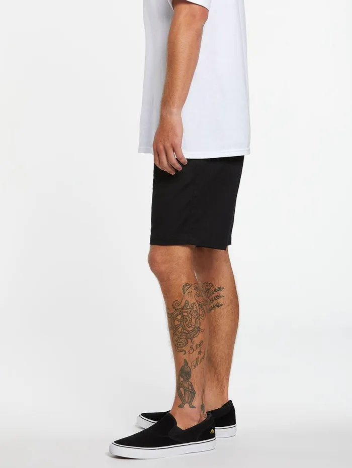 Frickin Elastic Waist Shorts 8211 Black Mens Volcom Shorts