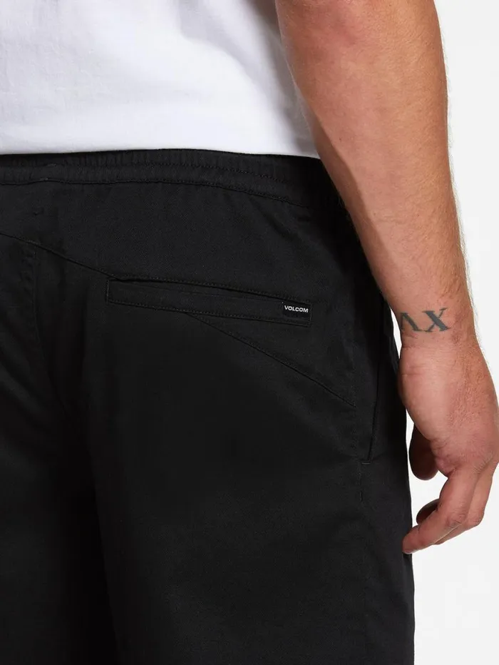 Frickin Elastic Waist Shorts 8211 Black Mens Volcom Shorts