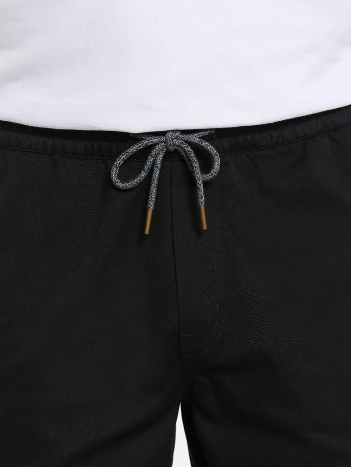 Frickin Elastic Waist Shorts 8211 Black Mens Volcom Shorts