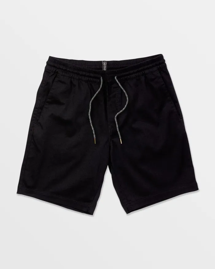 Frickin Elastic Waist Shorts 8211 Black Mens Volcom Shorts