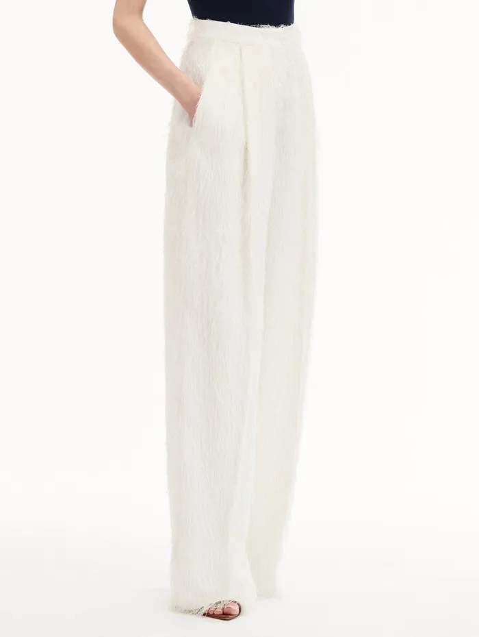 Fringe Fil Coup Wide Leg Pant Ivory Women Oscar De La Renta Pants and Skirts Fringe Fil Coup Wide Leg Pant Ivory Women Oscar De La Renta Pants and Skirts