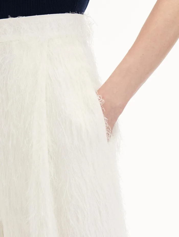 Fringe Fil Coup Wide Leg Pant Ivory Women Oscar De La Renta Pants and Skirts Fringe Fil Coup Wide Leg Pant Ivory Women Oscar De La Renta Pants and Skirts