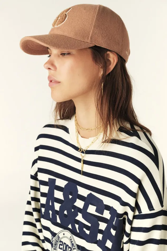 Front Pattern Cap Hugo Blue Women Baandsh Hats
