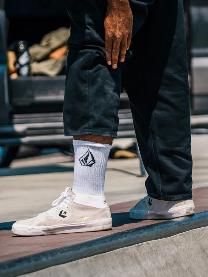 Full Stone Sock 3 Pack 8211 White Mens Volcom Accessories