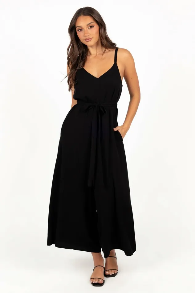 Gaia Jumpsuit Black Women Jumpsuits and Rompers Petal and Pup