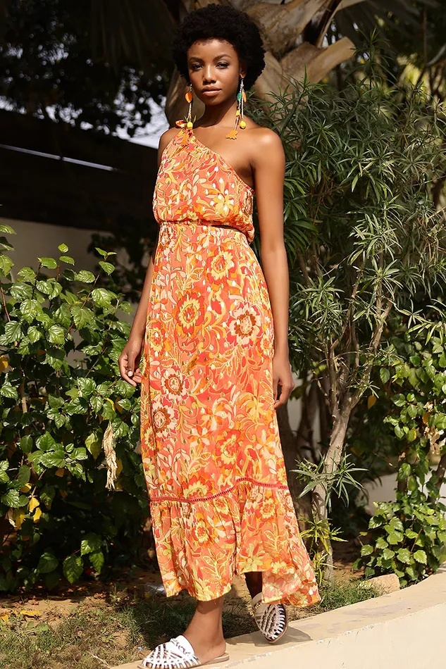 Garden Glory One Shoulder Dress Dresses America and Beyond Women
