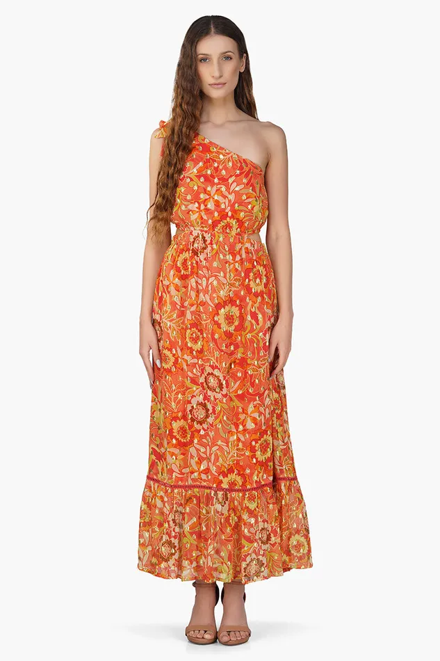 Garden Glory One Shoulder Dress Dresses America and Beyond Women