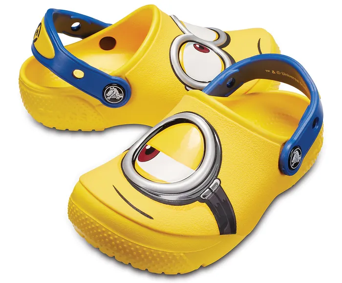 GirlsBoys Crocs Kids Crocs Fun Lab Minions Clog Yellow Clogs
