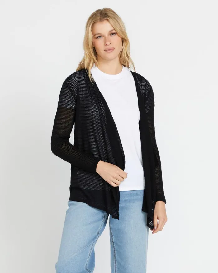 Go Go Wrap Cardigan 8211 Black Womens Volcom Sweaters and Cardigans