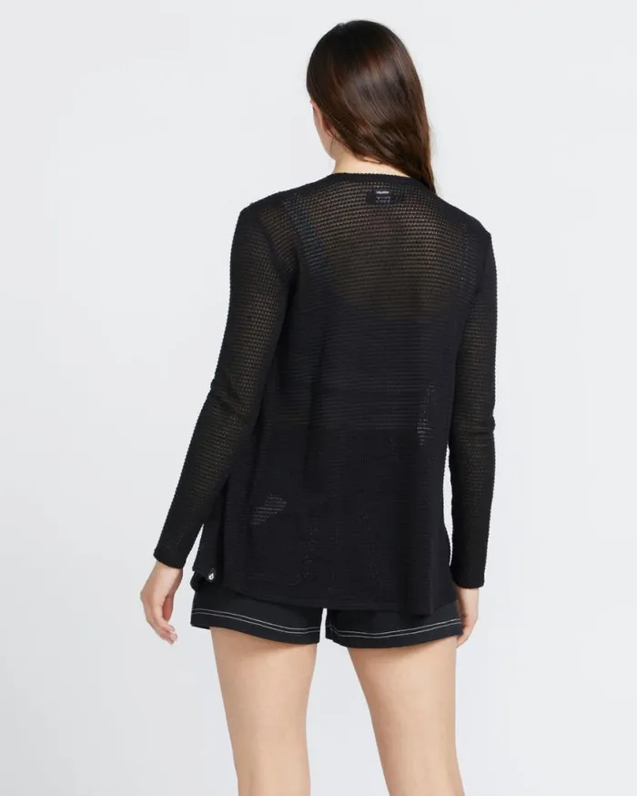 Go Go Wrap Cardigan 8211 Black Womens Volcom Sweaters and Cardigans