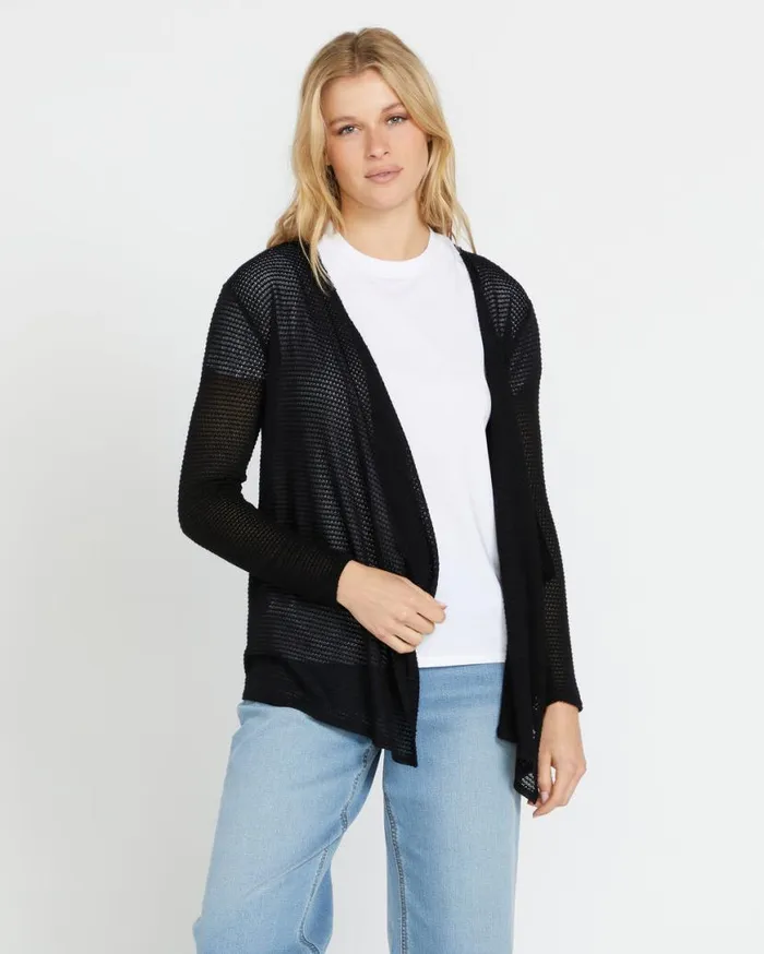Go Go Wrap Cardigan 8211 Black Womens Volcom Sweaters and Cardigans
