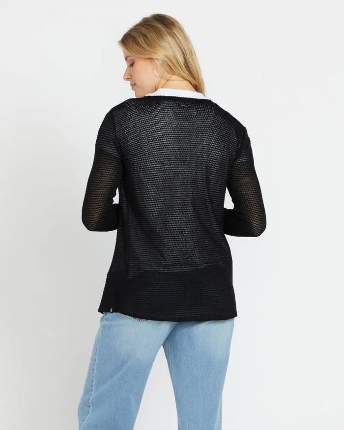 Go Go Wrap Cardigan 8211 Black Womens Volcom Sweaters and Cardigans