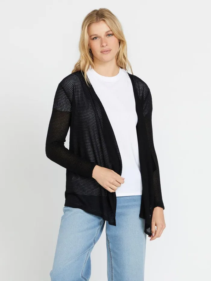 Go Go Wrap Cardigan 8211 Black Womens Volcom Sweaters and Cardigans
