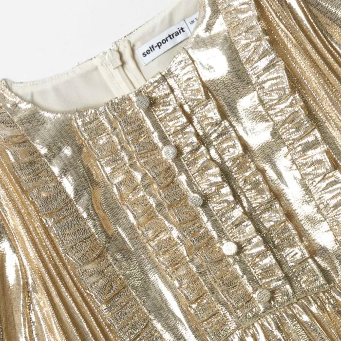 Gold Metallic Mini Dress Kids Self Portrait Party Dresses Gold Metallic Mini Dress Kids Self Portrait Party Dresses