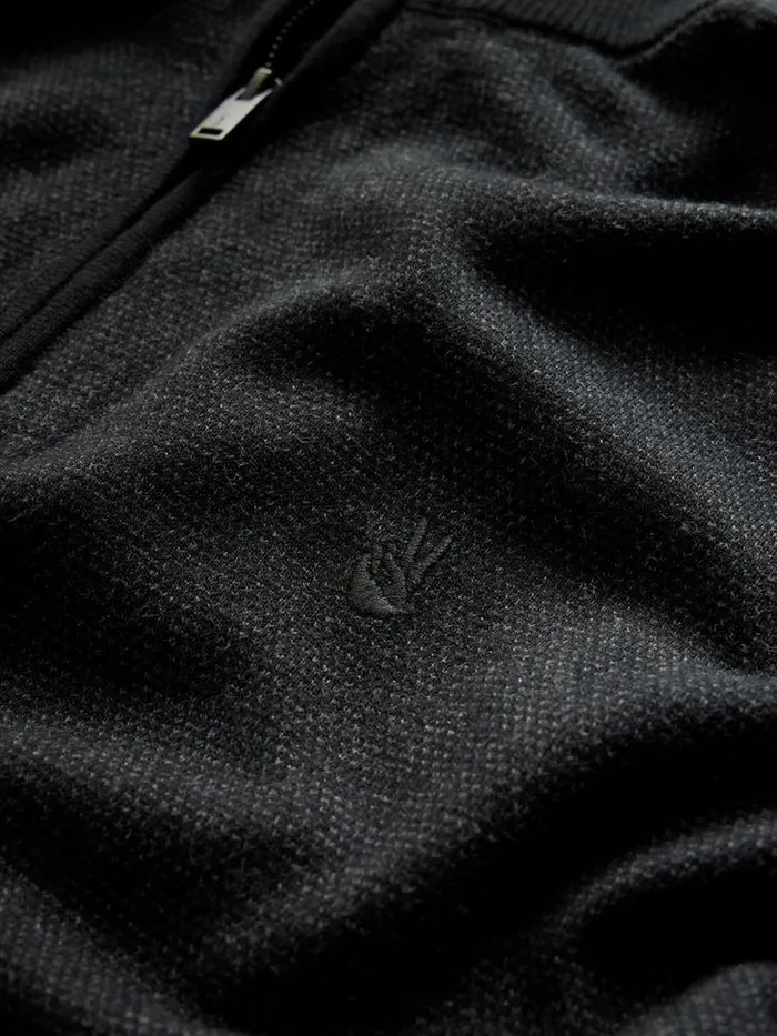 GRAND BIRDEYE HALF ZIP Black Men John Varvatos Sweaters