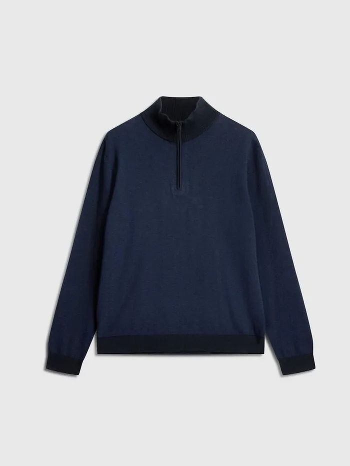 GRAND BIRDEYE HALF ZIP Navy Men John Varvatos Sweaters