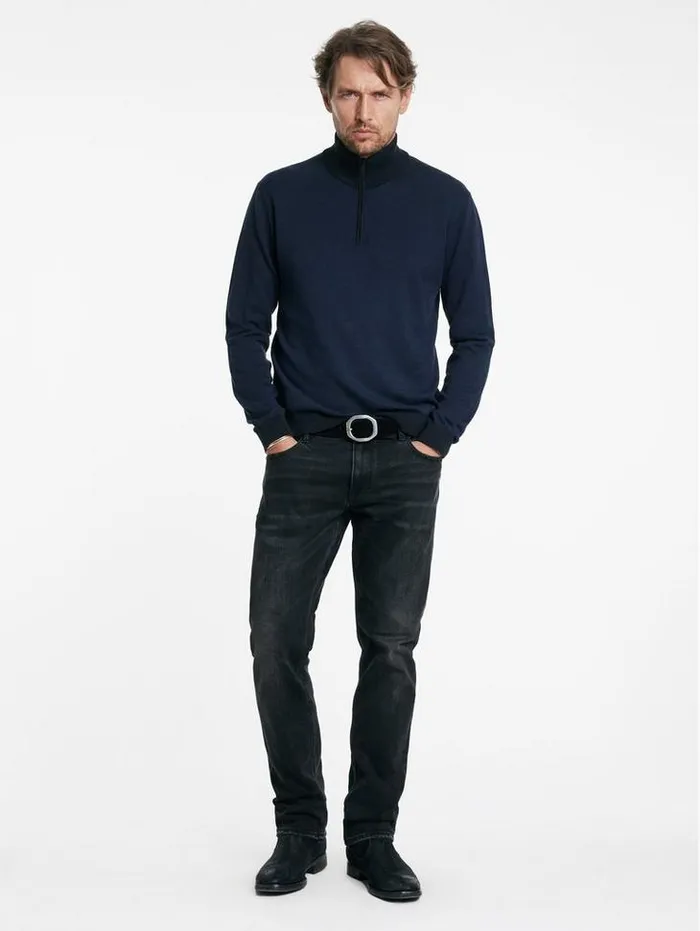 GRAND BIRDEYE HALF ZIP Navy Men John Varvatos Sweaters