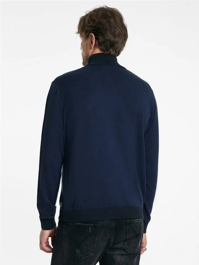 GRAND BIRDEYE HALF ZIP Navy Men John Varvatos Sweaters