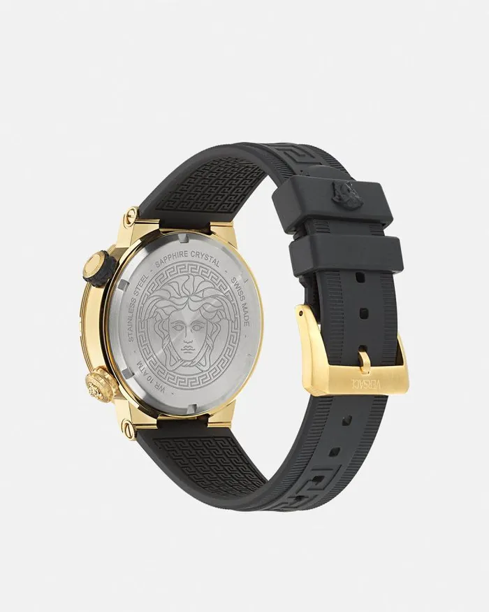 Greca Logo Diver Watch Blackgold Men Versace Watches