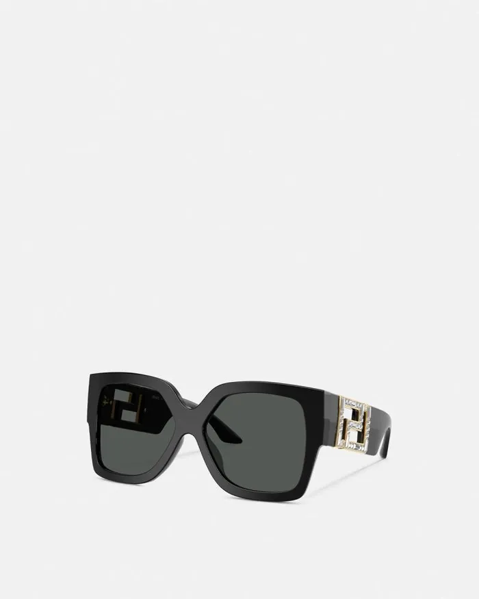 Greca Sunglasses Blacksilver Women Versace Sunglasses