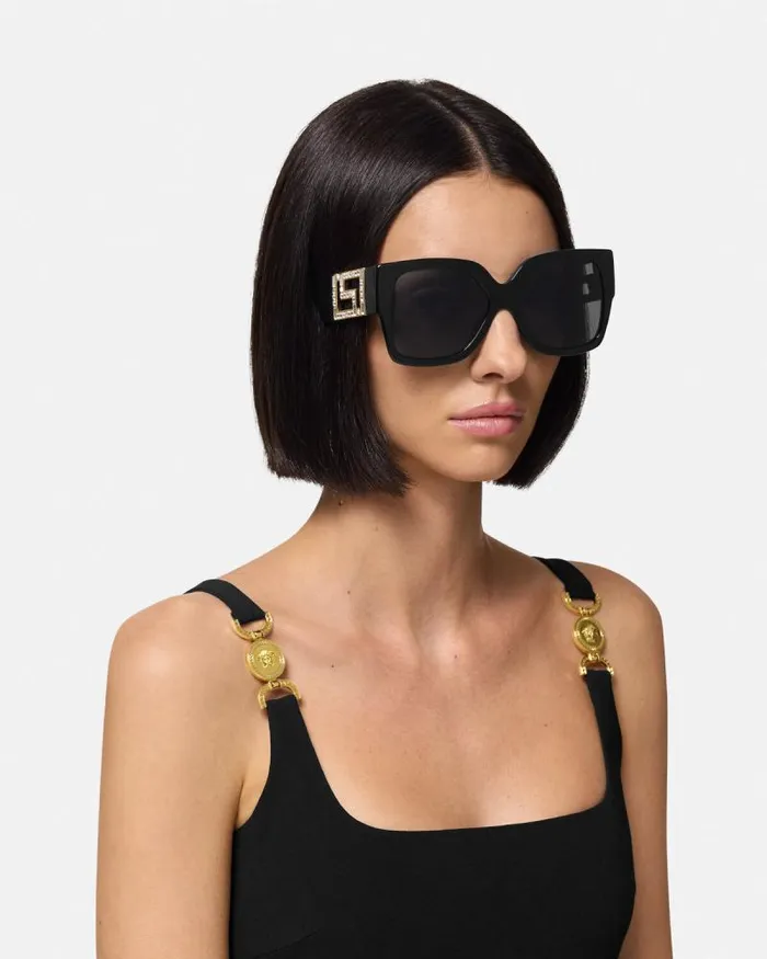 Greca Sunglasses Blacksilver Women Versace Sunglasses