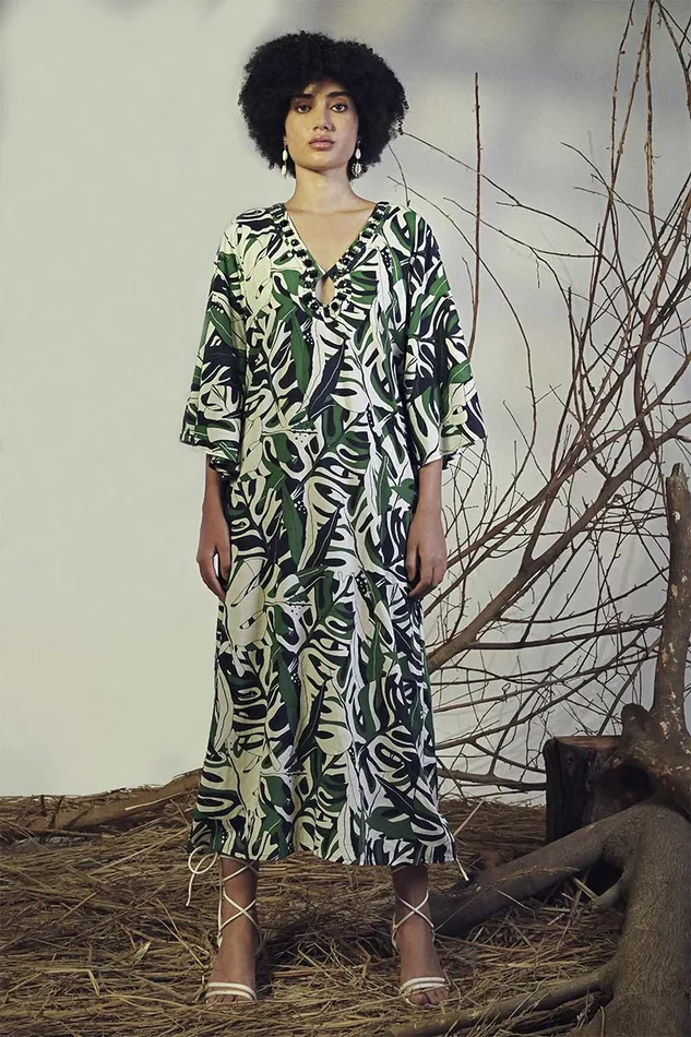 Green Birch Tropical Printed Maxi Dress Dresses America and Beyond Women