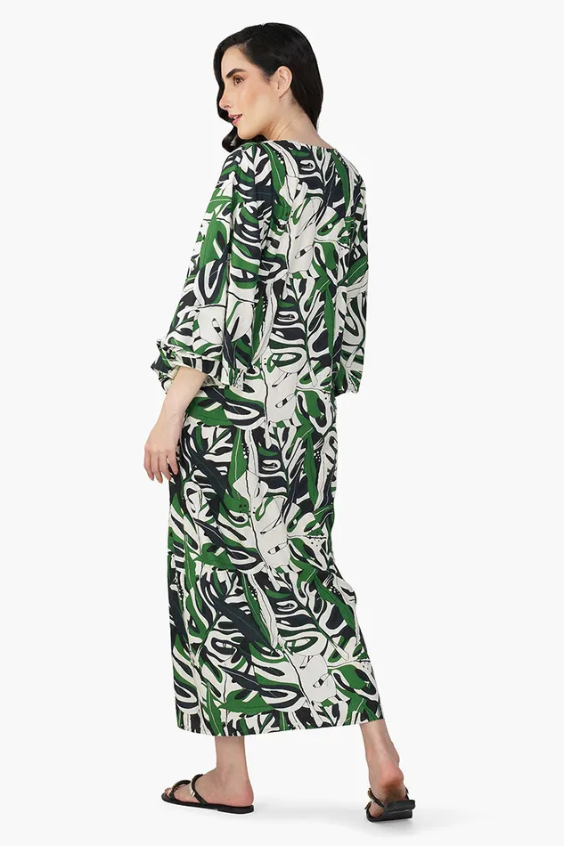 Green Birch Tropical Printed Maxi Dress Dresses America and Beyond Women