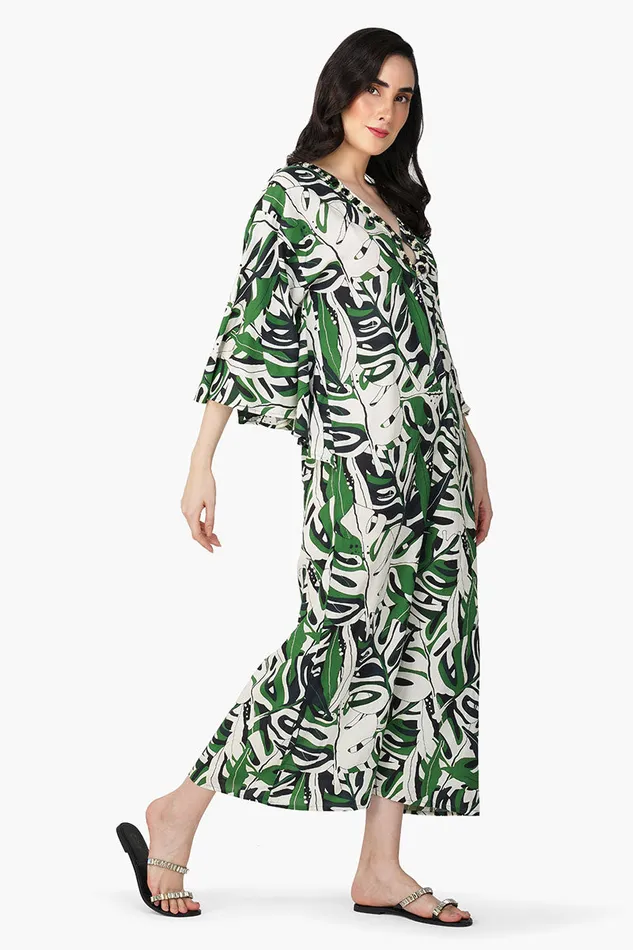 Green Birch Tropical Printed Maxi Dress Dresses America and Beyond Women