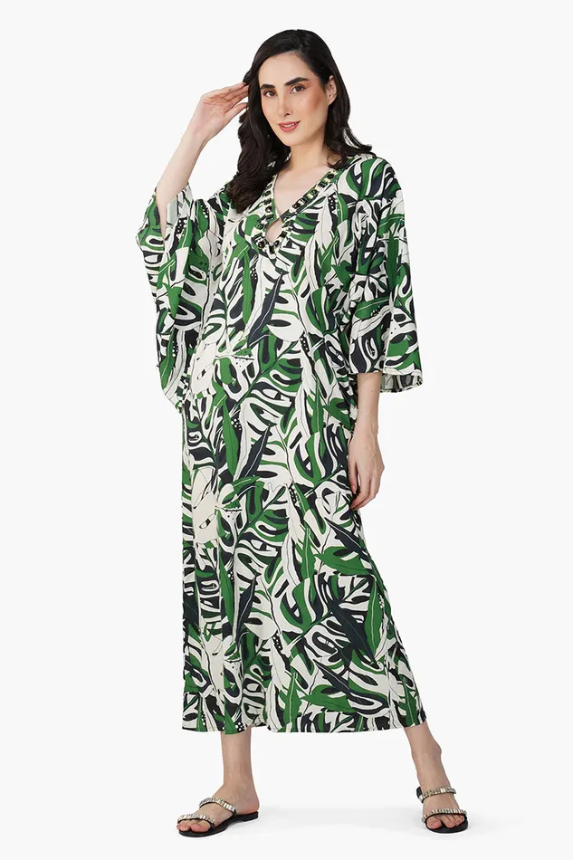 Green Birch Tropical Printed Maxi Dress Dresses America and Beyond Women