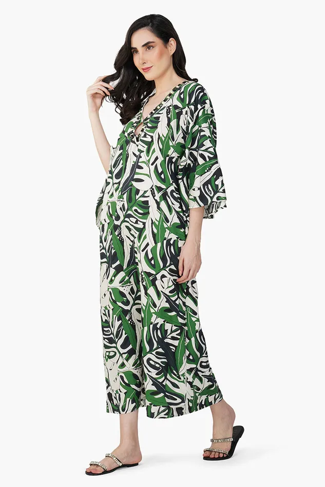Green Birch Tropical Printed Maxi Dress Dresses America and Beyond Women