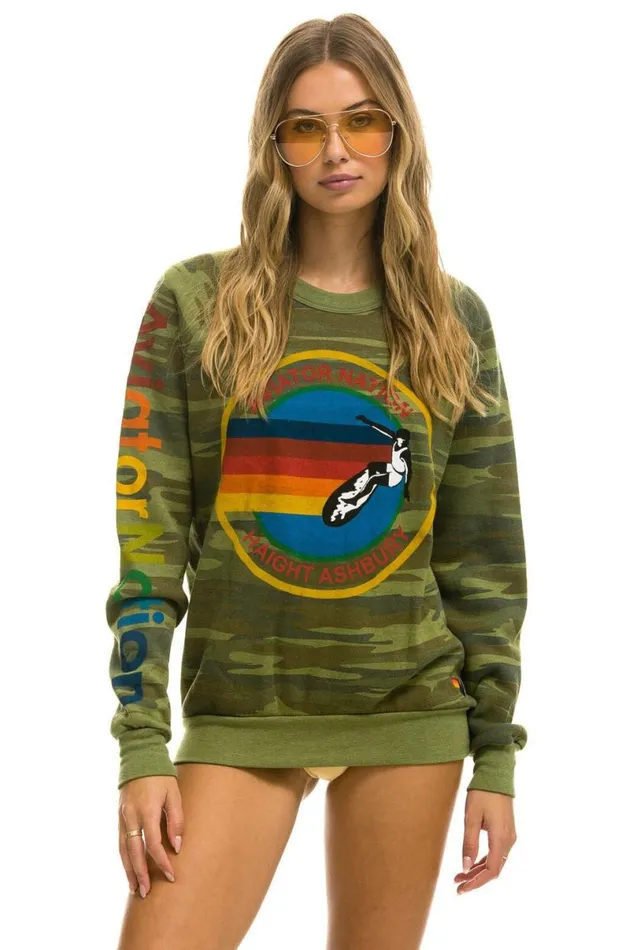 Ha 8211 Crew Sweatshirt Camo WomenMen Aviator Nation Sweatshirts