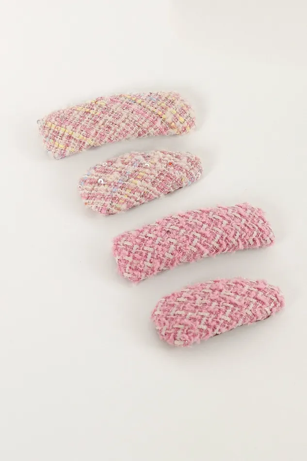 Hair Accessories Women Cher 4 Pack Hair Clip Pink Petal and Pup